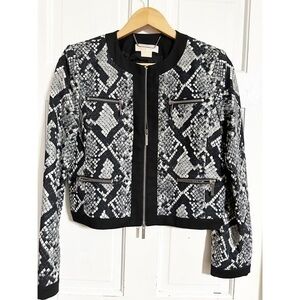 Michael Kors Black White Jacket Blazer Sz 12P